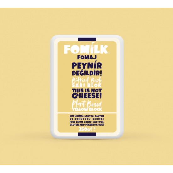 Fomilk Sarı Blok 250g - Vegan Cheddar Peynir