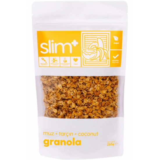 Slimplus Muz Tarçın Hindistan Cevizi Glutensiz Granola 250Gr